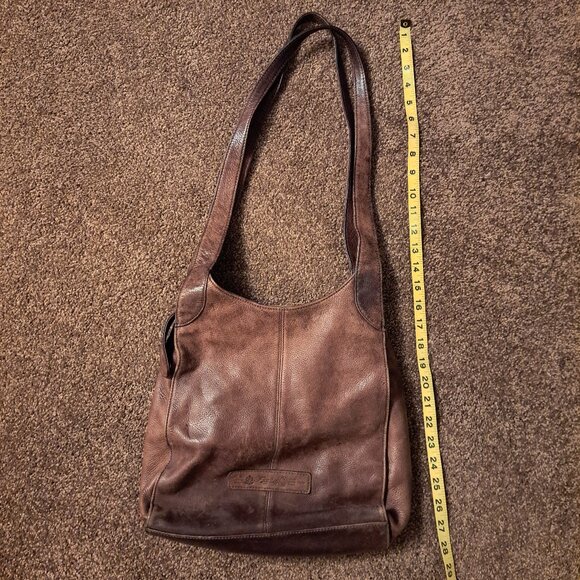 Vintage Fossil Leather Brown Purse #75082 With Double Straps & Lots of Storage - Picture 3 of 13